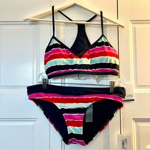 NWT - Carve Designs Stinson Striped Bikini set - Large
